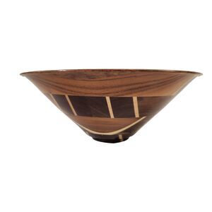 Hand Made Segmented Wood Bowl w Inlay Artist Signed Groom and Dated OOAK Turned